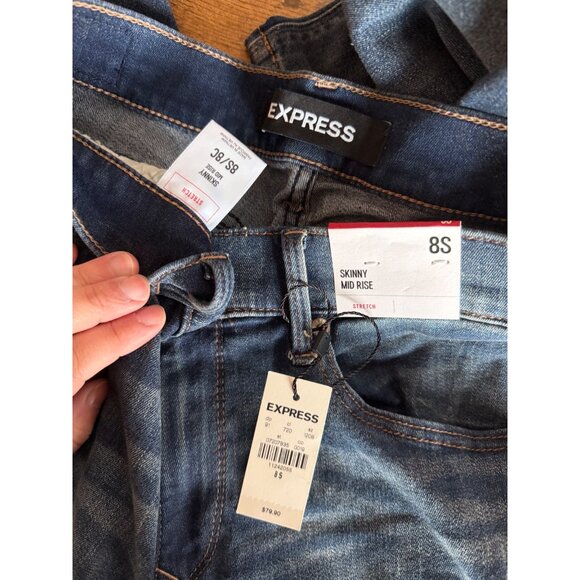 NWT Express Dark Wash Skinny Mid Rise Jean - Picture 7 of 7